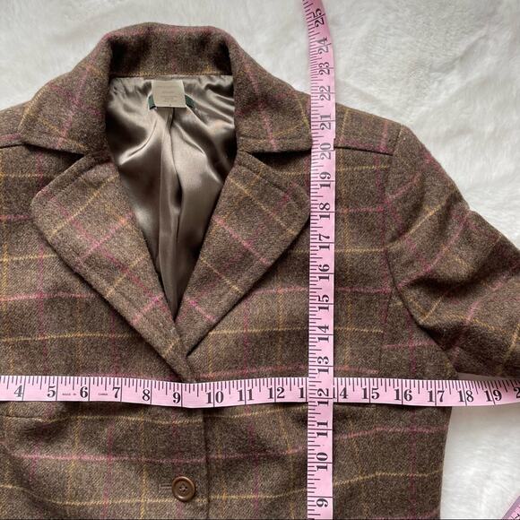 J. Crew Brown Plaid Wool Jacket Size Small - Picture 3 of 5
